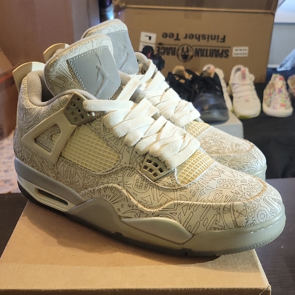 Jordan 4 Retro Rare 30th Anniversary Laser (2015) Mens 10.5 EUC - Picture 3 of 10